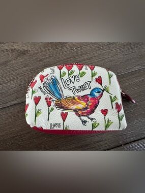 NWOT COLORFUL 'Love Tweet' Bird Coin Pouch